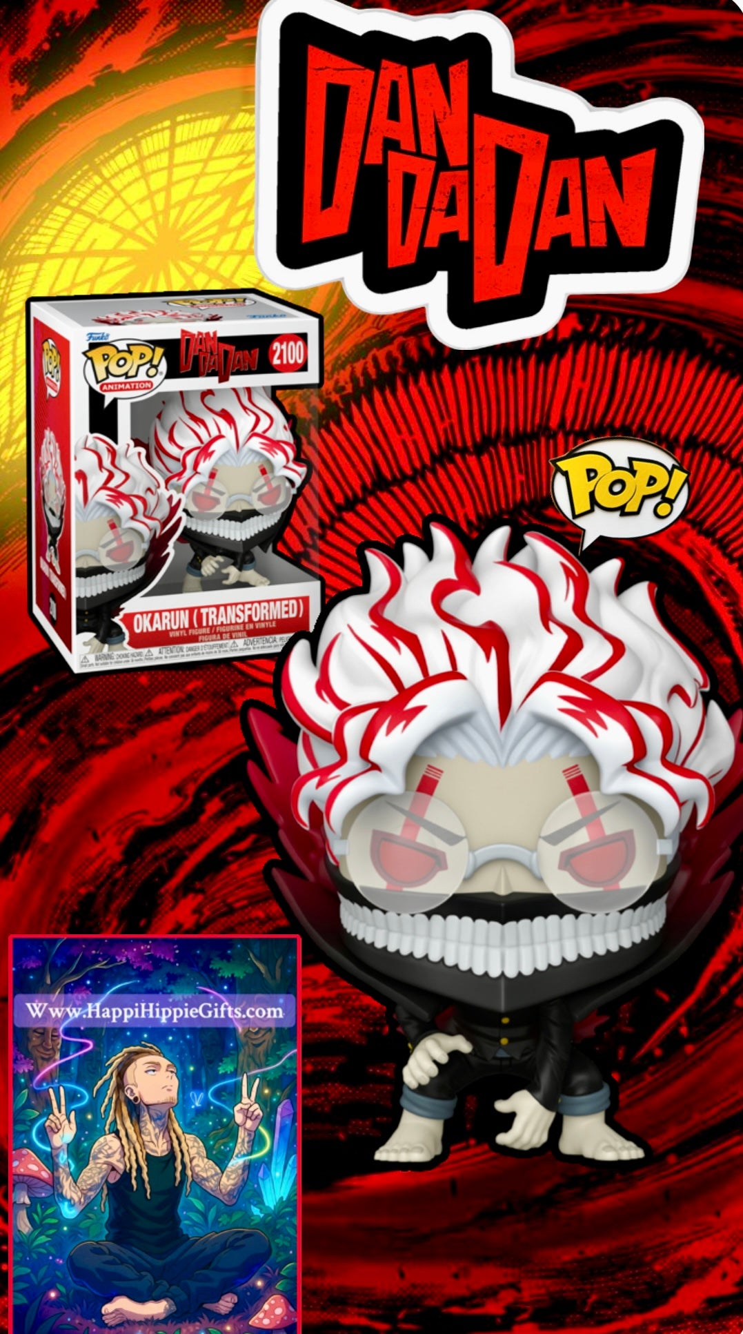 Funko Pop! Animation: DanDaDan – Okarun (Transformed) #2100 (Common) – PRE-ORDER, New/Mint