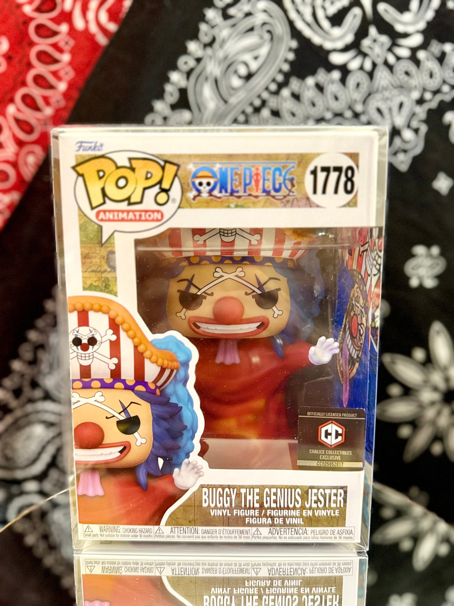 Funko Pop! Custom Art, One Piece: Buggy the Genius Jester #1778, Side Panel Artwork, New/Mint