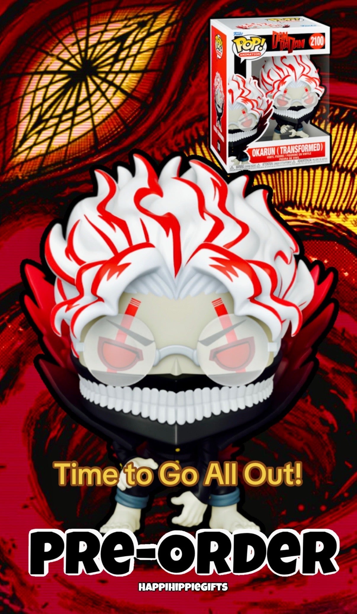 Funko Pop! Animation: DanDaDan – Okarun (Transformed) #2100 (Common) – PRE-ORDER, New/Mint