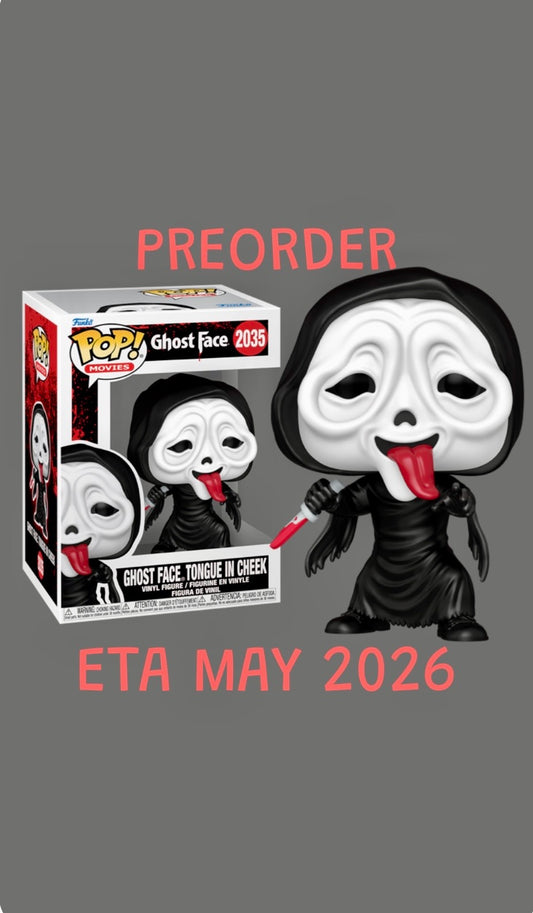 Preorder Funko Pop! Movies Ghostface Tongue in Cheek #2035 Vinyl Figure Estimated May 2026