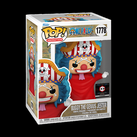 Funko Pop! Custom Art, One Piece: Buggy the Genius Jester #1778, Side Panel Artwork, New/Mint