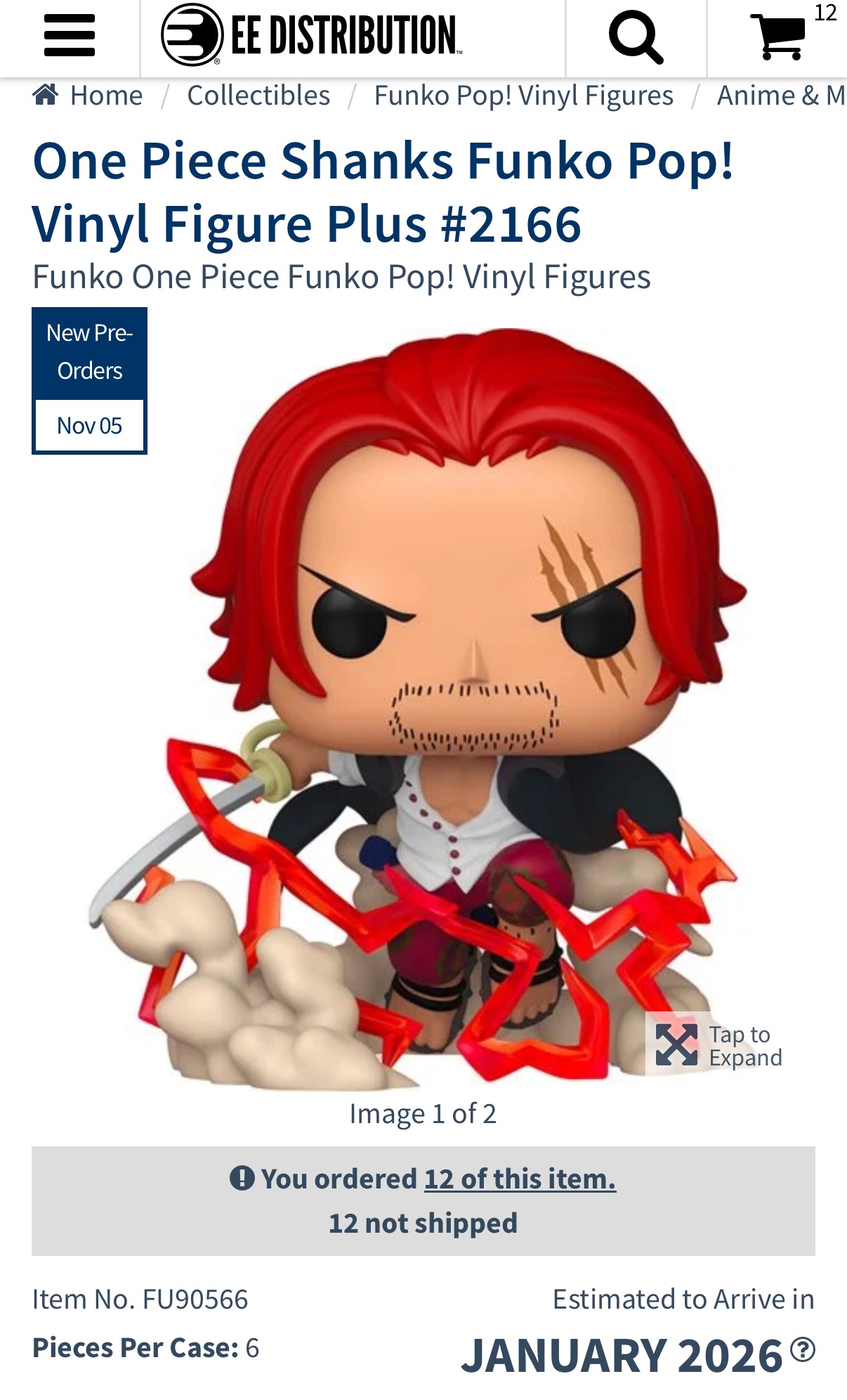 Preorder: One Piece – Shanks #2166 Pop! Plus